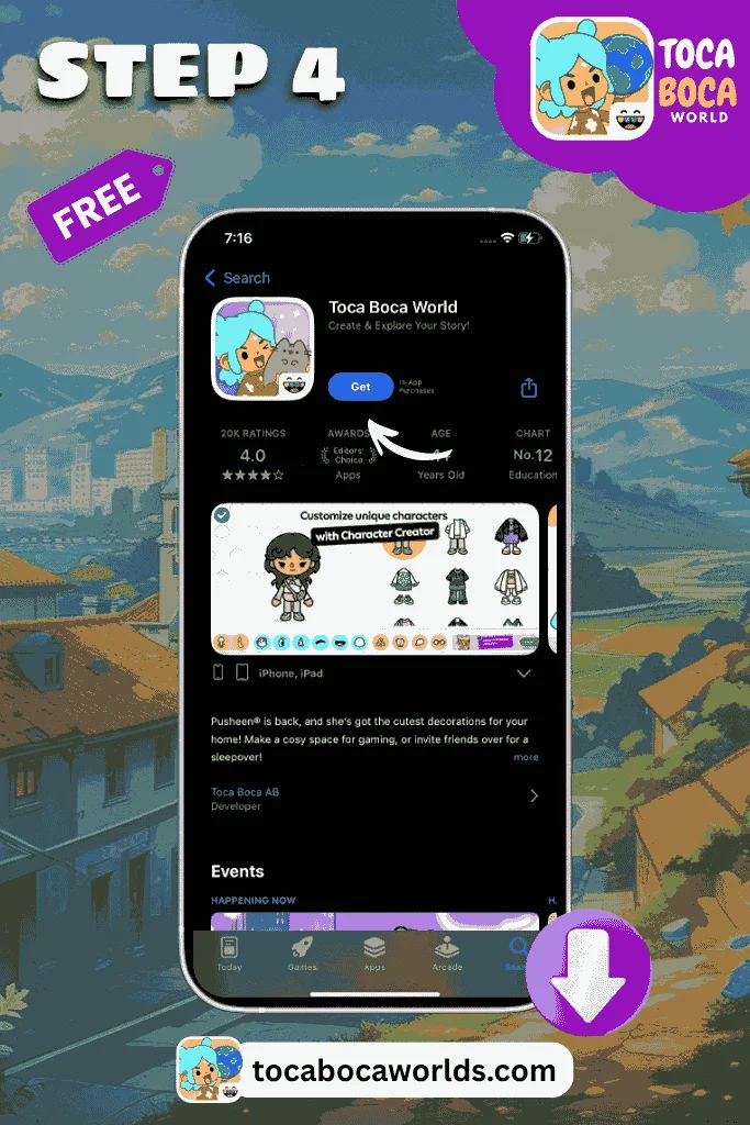 Tap the Install or Get button